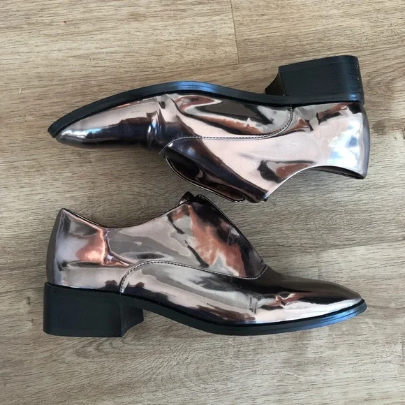 BCBGMaxAzria | Shoes | Bcbg Mirror Metallic Loafers Silver  display picture 3